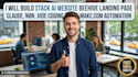 build full stack ai website beehive ai landing page make n8n claude vide coding