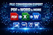 convert PDF, word, and powerpoint files professionally