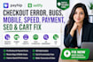 payhip sellfy checkout error bug mobile speed issue payment fix seo cart