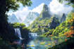 do a fantasy environment, landscape design
