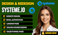 create systeme io sales funnel, system io landing page, systeme io website