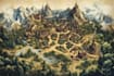 detailed hand drawn fantasy map illustration custom map