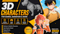 create stylized 3d characters for vtuber, games and animation