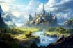 make a fantasy background and landscape