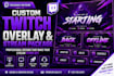 design custom twitch overlay, stream package, panels, and branding kit