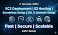 deploy your website on AWS ec2 s3 or serverless