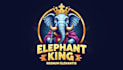 create unique elephant logo with crown and mascot style