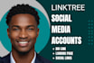 do linktree link in bio landing page and bio link setup social media setup