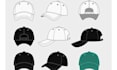 design front, side and back cap hat techpack and mockup