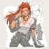 sketch the character with line art style