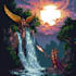 draw pixel art scene and background for your game