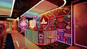create 3d game lounge design, 3d game arcade, game arena, 3d game room