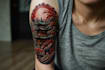 drawing a tattoo in japanese style