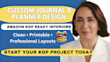 design custom journal and planner for amazon KDP publishing