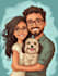 make design romantic caricature couple