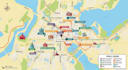 design detailed city map, tourist map, travel guide map and location map