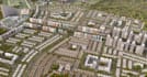 restructure 3d city urban township, community  master plan,aerial view landscape