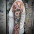 create sleeve tattoo design in geometric style