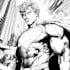 draw black and white comic superhero character line art