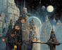 design original sci fi city concept art futuristic