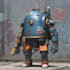 design futuristic sci fi robot character illustration