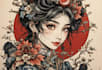 make a japanese style tattoo design and art