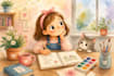 illustrate childrens story book with custom watercolor art