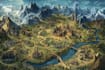 design printable 2d board game map, fantasy battlemap,