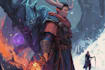create dynamic dnd fantasy oc artwork featuring a dragon slaying hero