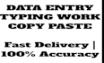 fast typing  data entry work accurate on time delivery