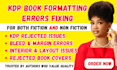 fix amazon kdp rejected book layout formatting issues bleed, margin, cover error