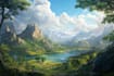 do fantasy background and landscape