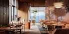 redesign 3d restaurant interior, bar cgi rendering, outdoor cafe, 2d layout plan