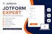create jotform and google form or online survey form