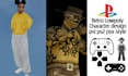 design ps1 psx lowpoly character for retro animation, indie dev projects, vtuber