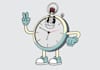 design hand clock mascot logo design with express delivery