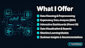 do professional data analysis, dashboard creation and ml model deployment