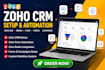 setup zoho CRM zoho flow one books campaigns forms flow and automation system