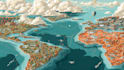create a custom map illustration in vector style