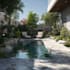 design landscape like backyard, garden, pool, patio