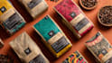 do aesthetic coffee bag packaging, stickers and label design