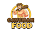 make cartoon mascot caveman food logo