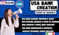 create usa bank using llc details, setup wise, mercury, payooner, stripe busines