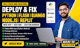 deploy python flask django node js replit web app fix hosting custom domain