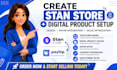 create stan store website design digital product payhip marketing setup