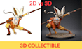 convert your 2d character, fursona oc anime oc to printable 3d model with render