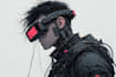 design neon style cyberpunk character art