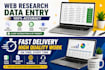 web research and data collection with accuracy