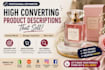 write high converting product descriptions and sales copy