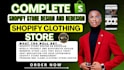 do shopify store design and redesign, clothing shopify store design, pod store